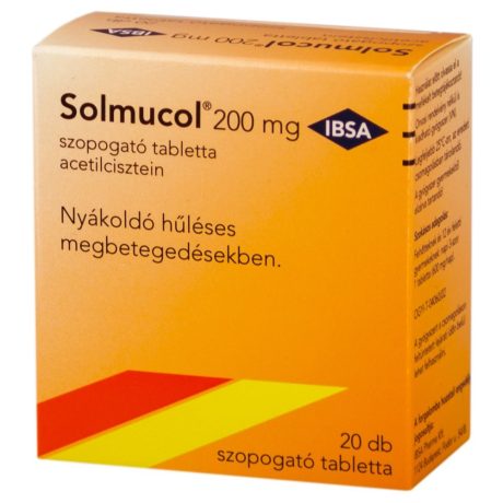SOLMUCOL 200 mg szopogató tabletta 20 db