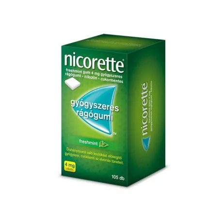 NICORETTE FRESHMINT GUM 4 mg gyógyszeres rágógumi 105 db