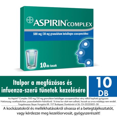 ASPIRIN COMPLEX 500 mg/30 mg granulátum belsőleges szuszpenzióhoz 10 db