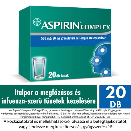ASPIRIN COMPLEX 500 mg/30 mg granulátum belsőleges szuszpenzióhoz 20 db