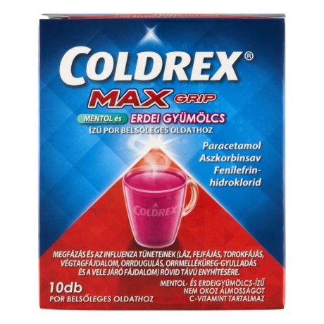 COLDREX MAXGRIP mentol és erdei gyümölcs ízű por belsőleges oldathoz 10 db