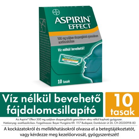 ASPIRIN EFFECT 500 mg szájban diszpergálódó granulátum 10 db