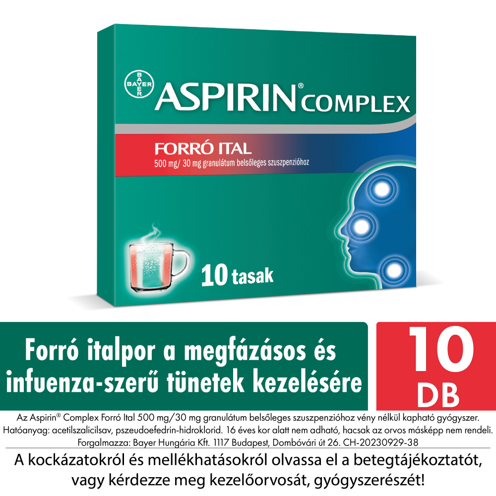 ASPIRIN COMPLEX Forró Ital 500 mg/30 mg granulátum belsőlege