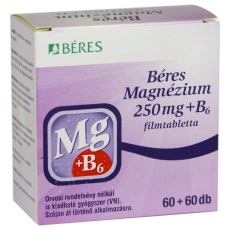 BÉRES MAGNÉZIUM 250 mg+ B6 filmtabletta 120 db