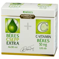   BÉRES CSEPP EXTRA belsőleges oldatos cseppek 4x30 ml + C-VITAMIN BÉRES 50 mg tabletta 120 db