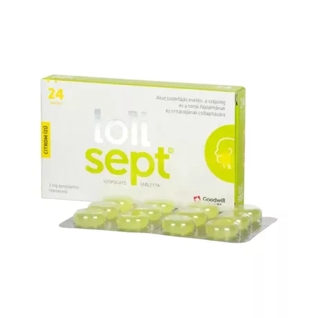 LOLISEPT 3 mg citrom ízű szopogató tabletta 24 db