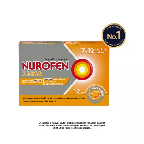 NUROFEN JUNIOR narancsízû 100 mg lágy rágókapszula 12 DB