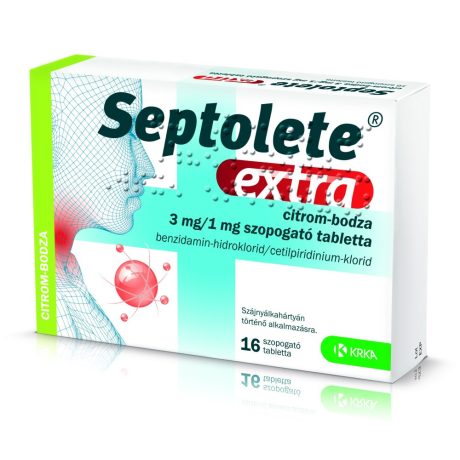 SEPTOLETE EXTRA citrom-bodza 3 mg/1 mg szopogató tabletta 16 DB