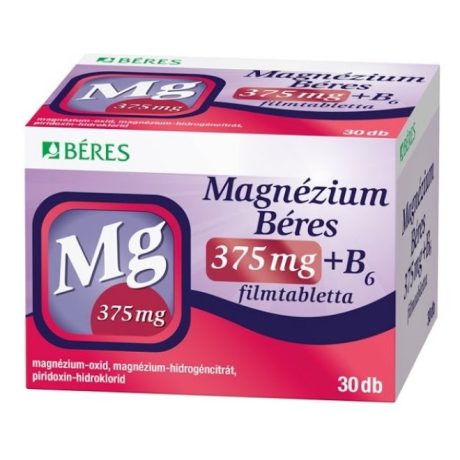 BÉRES MAGNÉZIUM 375mg + B6 vitamin 30 DB