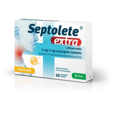 SEPTOLETE EXTRA citrom-méz 3 mg/1 mg szopogató tabletta 16 db