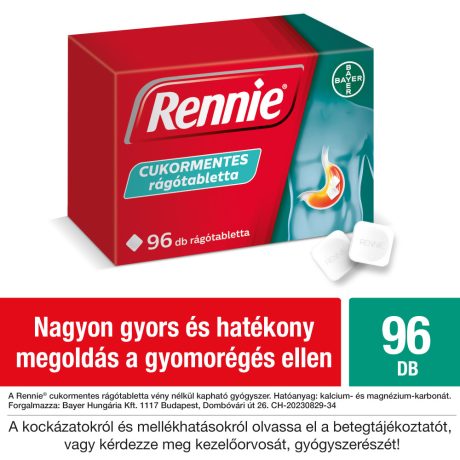 RENNIE CUKORMENTES rágótabletta 96 DB
