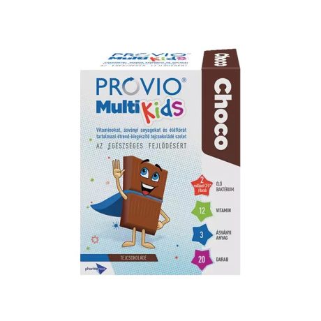 Provio MultiKids Choco tejcsokoládé szelet 20 db