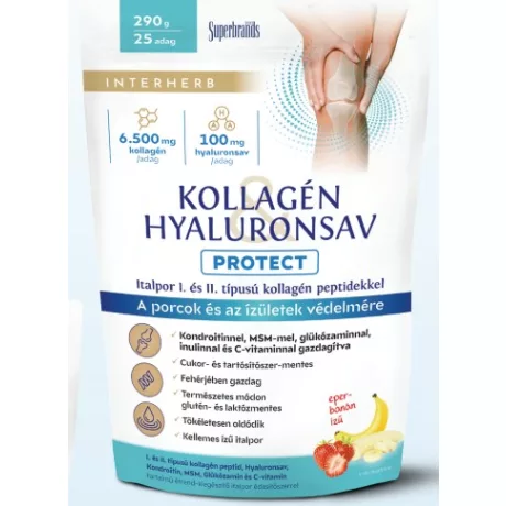 INTERHERB KOLLAGÉN HYALURONSAV PORCÉPÍTŐ italpor protect eper-banán ízű 290 g
