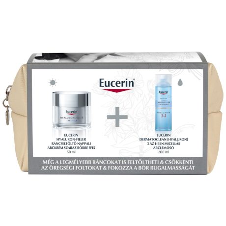 EUCERIN HYALURON-FIILER nappali krém száraz bőrre 50 ml + DERMATOCLEAN micellás arclemosó 200 ml