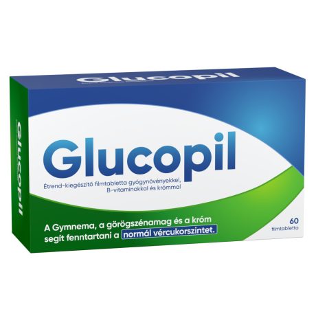 GLUCOPIL étrend-kiegészítő filmtabletta gyógynövényekkel, B-vitaminokkal és krómmal 60 db