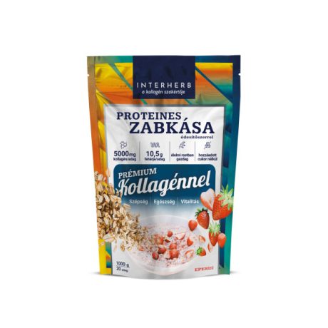 INTERHERB PROTEINES ZABKÁSA kollagénnel eper ízű 1000 g