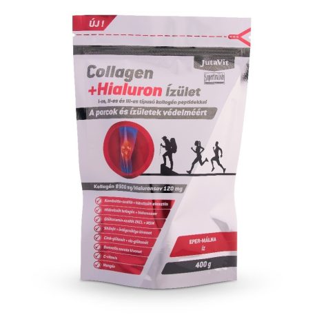 JUTAVIT COLLAGEN + HIALURON ízület eper-málna ízű por 400 g