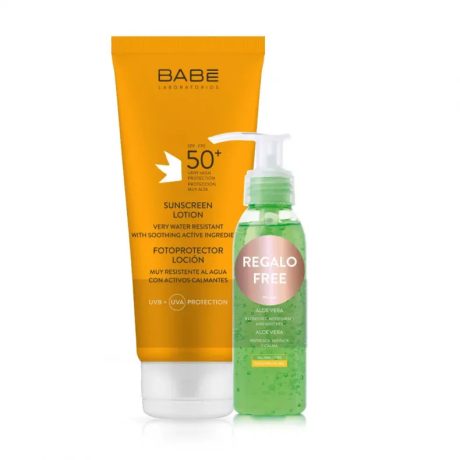 BABE WET SKIN felnőtt fényvédő tej SPF+50 200 ml + Babé aloe gél 90 ml