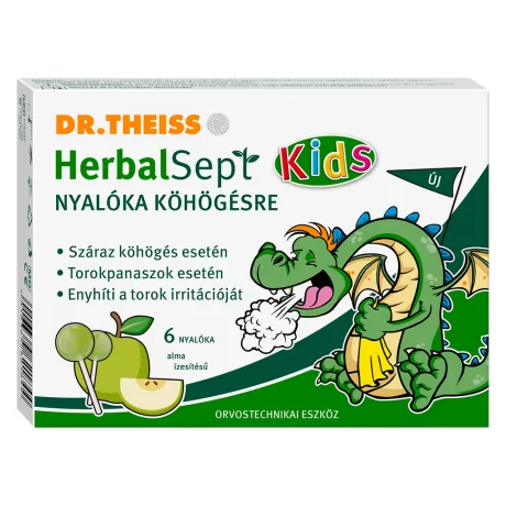 DR. THEISS HERBALSEPT nyalóka köhögésre alma ízesítésű 6 db