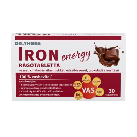 DR. THEISS IRON ENERGY csokoládé ízű rágótabletta 30 db