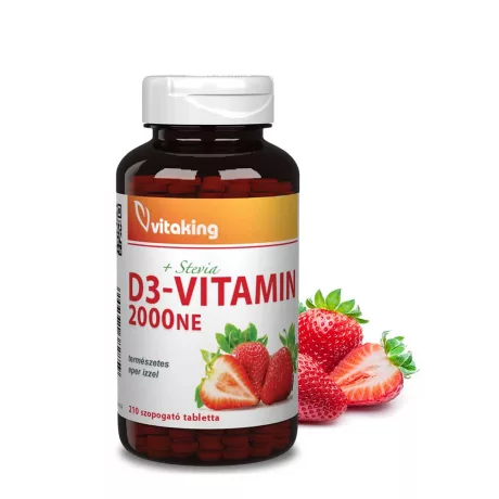 VITAKING D3-VITAMIN 2000 NE eper ízű szopogató tabletta 210 db