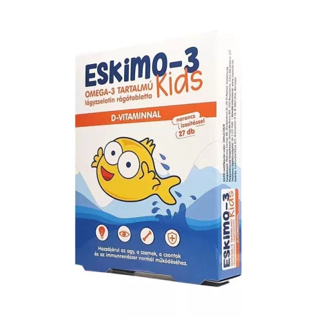 ESKIMO-3 KIDS omega-3 rágótabletta gyerekeknek D-vitaminnal narancs ízű 27 db