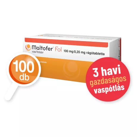 MALTOFER-FOL 100 mg/0,35 mg rágótabletta 100 db
