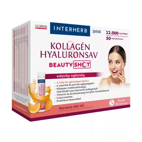 INTERHERB KOLLAGÉN HYALURONSAV BEAUTY shot narancs-mix ízű 14 db