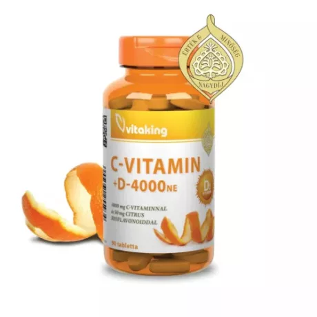 VITAKING C-VITAMIN + D3-VITAMIN + CINK + CSIPKEBOGYÓ tabletta 90 db