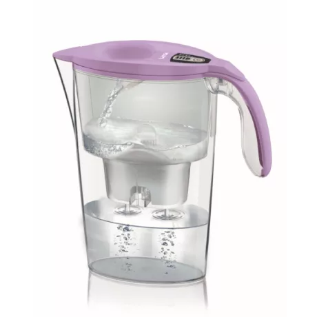 LAICA STREAM LINE Violett vízszűrő kancsó digitális kijelzővel + 1db bi-flux slim univerzál szűrő