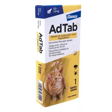 ADTAB 12 mg rágótabletta macskák részére (0,5-2 kg) 1x