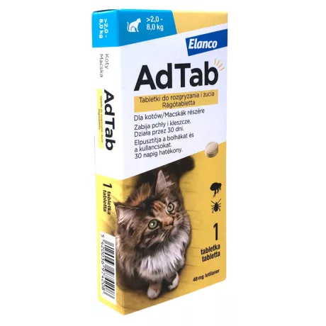ADTAB 48 mg rágótabletta macskák részére (2-8 kg) 1x