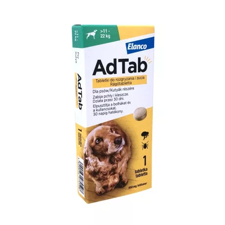 ADTAB 450 mg rágótabletta kutyák részére (11-22 kg) 1x