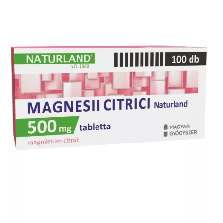 NATURLAND MAGNESII CITRICI 500 mg tabletta 100 db