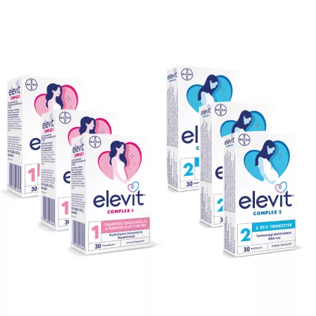 ELEVIT COMPLEX 1 filmtabletta 3 x 30 db + ELEVIT COMPLEX 2 lágyzselatin kapszula 3 x 30 db VIRTUÁLIS