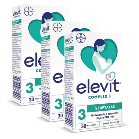 ELEVIT COMPLEX 3 lágyzselatin kapszula szoptatáshoz 3 x 30 db VIRTUÁLIS