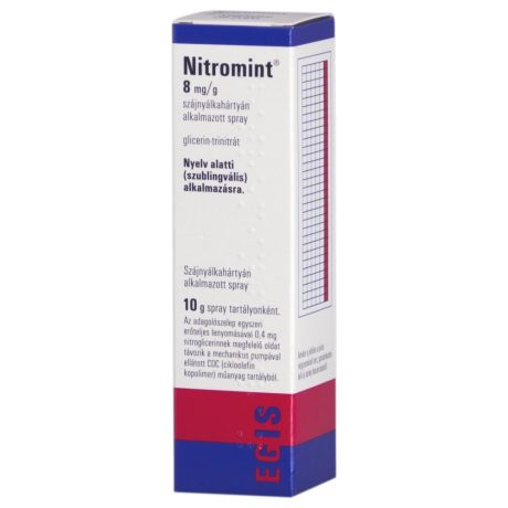 NITROMINT 8 mg/g szájnyálkahártyán alkalmazott spray 10 g