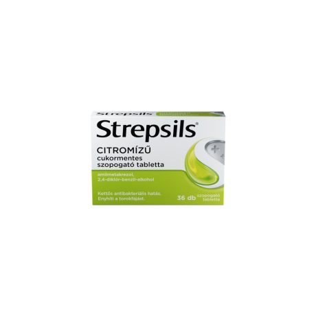 STREPSILS citromízű cukormentes szopogató tabletta 36 db