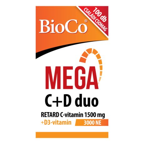 BIOCO MEGA C+D3 DUO RETARD C-VITAMIN 1500 mg + D3-VITAMIN 3000 NE tabletta 100 db