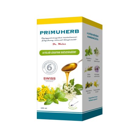 PRIMUHERB gyógynövényeket tartalmazó folyékony étrend-kiegészítő fruktózzal és édesítőszerrel 150 ml
