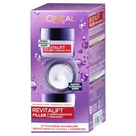 L' ORÉAL Paris Revitalift Filler (HA) Duopack Nappali+Éjszakai krém 2× 50 ml
