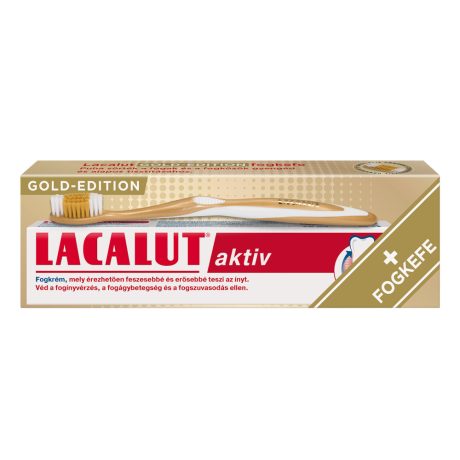 LACALUT AKTIV fogkrém 75 ml + gold edition fogkefe 1 db