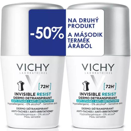 VICHY DEO 72h invisible resist női golyós dezodor duopack 2x50 ml