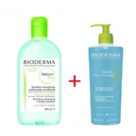   BIODERMA SEBIUM H2O 500 ml + SEBIUM GEL MOUSSANT 500 ml csomag micellafesztivál