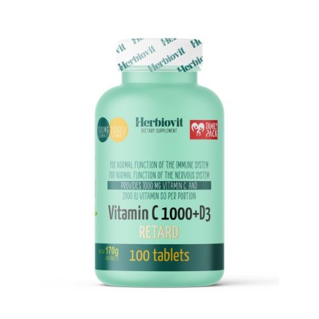 HERBIOVIT vitamin C1000 + D3 retard tabletta 100 db