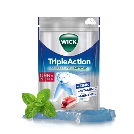 WICK TRIPLE ACTION cukormentes torokcukor 72G