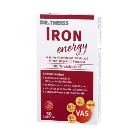 DR. THEISS IRON ENERGY vasat és vitaminokat tartalmazó étrend-kiegészítő kapszula 30 db