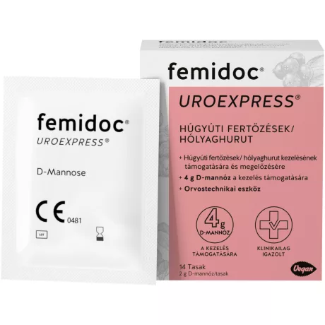 UROEXPRESS Femidoc D-mannóz por húgyúti panaszokra 14x tasakban
