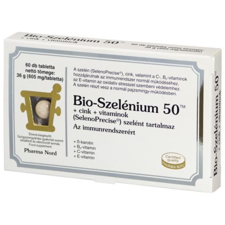 BIO-SZELÉNIUM 50 + CINK + VITAMINOK tabletta 60 db