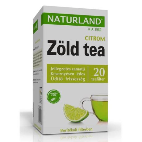 NATURLAND ZÖLD TEA Citrom filteres tea 20 db